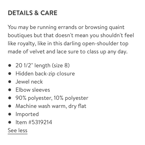 Topshop Lace and Velvet Cold Shoulder Top - Picture 4 of 7